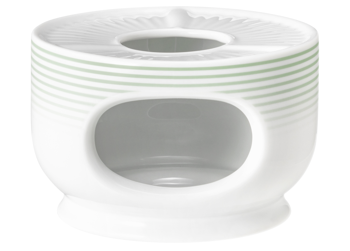 Seltmann Stövchen 1069, Form: Blues, Dekor: 57720 Salbeigrün