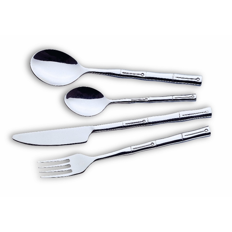 6 Kuchengabeln BAMBOO METALL 18/0, poliert