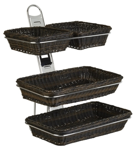 Buffetleiter -BIG GN- 52 x 59 cm, H: 66 cm Metall, verchromt Set bestehend aus: - 1x Leiter - 3x Ring GN 1/1