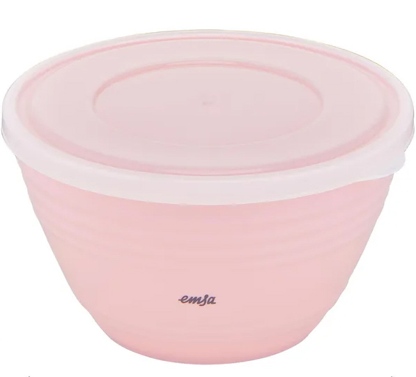Emsa Prep & Bake Kustoff-Rührschüssel mit Deckel 1,7 L in der Farbe rosa, spülmaschinenfest.