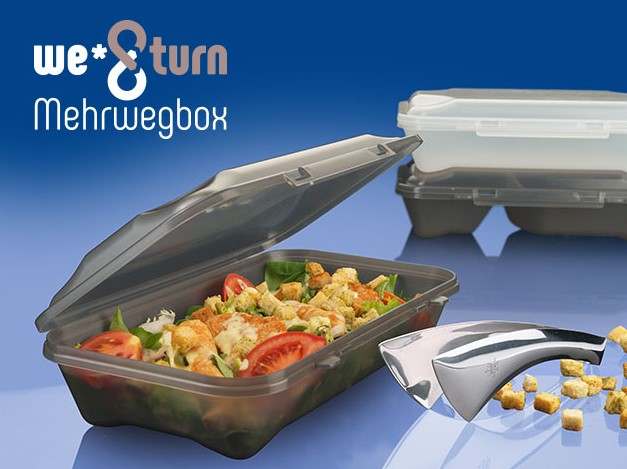 Contacto Menüschale WE*TURN GN 1/4 Food Box, mit einer Kammer, Farbe weiß, 1,25l, Höhe 6,5 cm, mikrowellen und tiefkühlgeeignet,