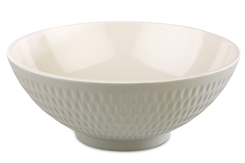 Schale -ASIA PLUS- Ø 20 cm, H: 8 cm, 1,1 Liter Melamin innen: cream, glänzend außen: grau, matt spülmaschinengeeignet
