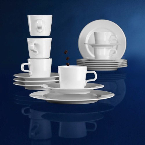 Seltmann Kaffeeservice 18-teilig NL, rund, Form: No Limits, weiss, hohe Kantenschlagfestigkeit, Made in Germany