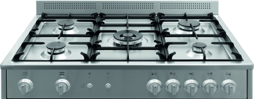 SARO Multifunktionsherd Gas/Gas Modell TS95C71X Made in Europe - Material: (Gehäuse) Edelstahl - 5 Gasbrenner: 1 x 1 kW, 2 x 1,75 kW, 1 x 3