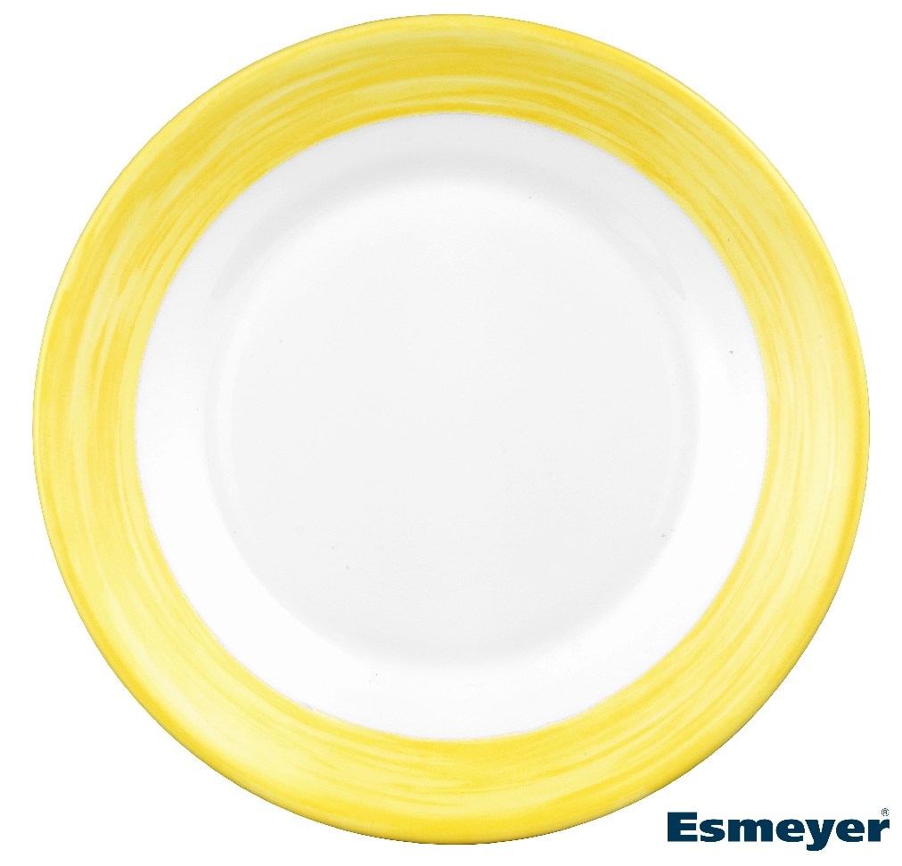 Speiseteller 25,4 cm aus Opalglas Form BRUSH - Yellow / Gelb von Arcoroc