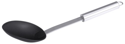 Nylon-Servierlöffel Serie POLARIS, mit Griff aus Edelstahl 18/10, spülmaschinengeeignet, Arbeitsteil aus Nylon ist hitzebeständig bis