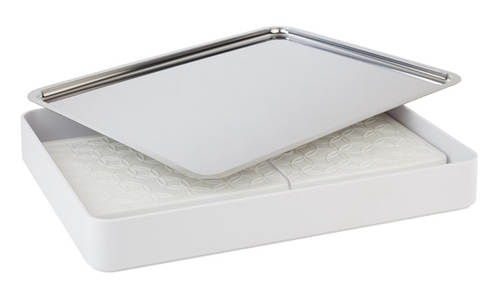 Tablett -FOCUS- 43,5 x 32,5 cm, H: 1,5 cm 18/0 Edelstahl spülmaschinengeeignet stapelbar