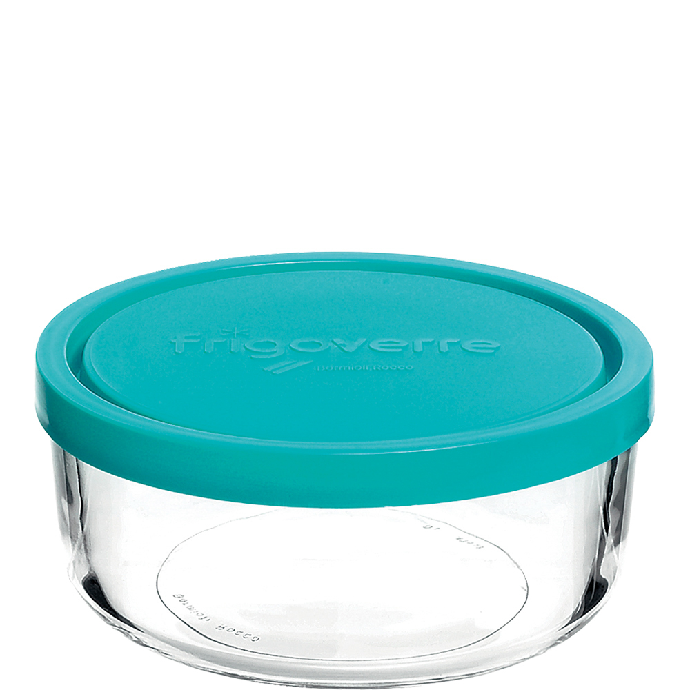 Bormioli Rocco Frigoverre Classic Box rund 45cl, 120x120mm, blauer PP-Deckel, blau, Polypropylen (PP)