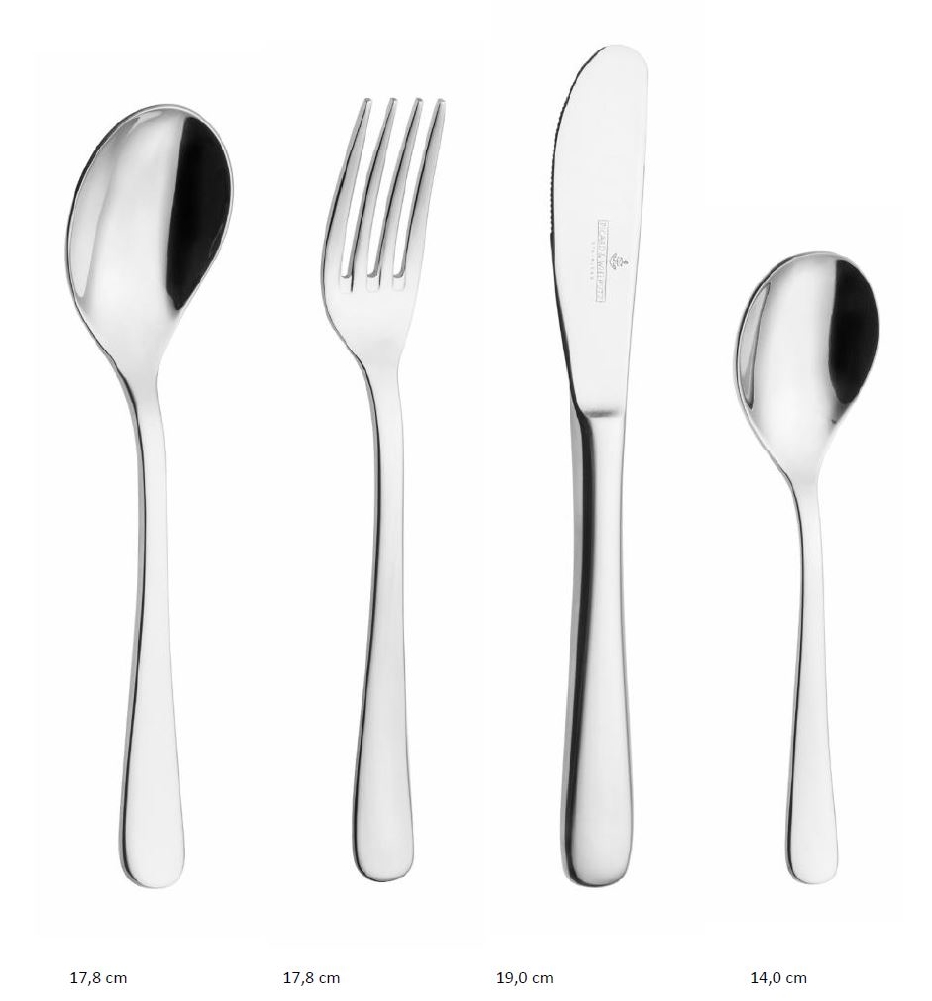 MEIN KINDERBESTECK 4-tlg. lose 18/10 CNS, Messer Chromstahl poliert