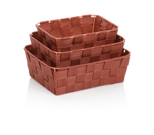 Kela Korb-Set Alvaro aus PP-Faserband, terra