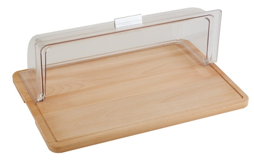 Rolltop-Haube GN 1/1 53 x 32,5, H: 19 cm Polycarbonat mit Designer- Griff ABS verchromt leichtgängig auf- und zuklappbar