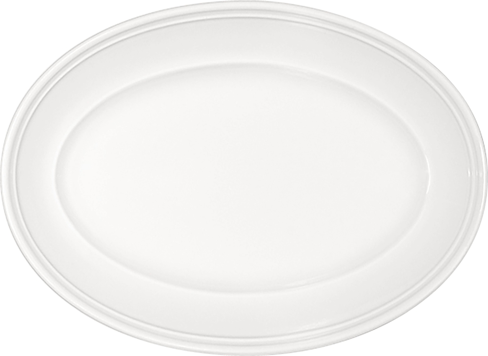 Bauscher Platte oval COME4TABLE, mit steile Fahne, 320 x 233 mm, Höhe: 43, uni weiss