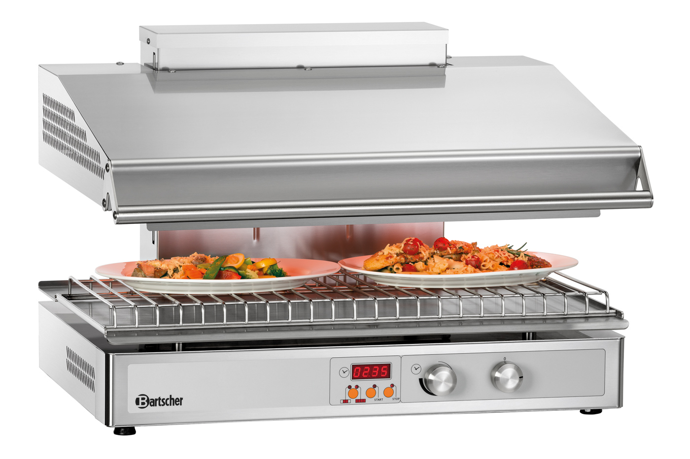 Bartscher Hi-Light-Lift-Salamander 700-2Z |Fettauffangbehälter: Ja | Maße: 74,5 x 59 x 51,5cm. Gewicht: 70,6 kg