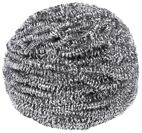 Topfkratzer aus Edelstahl, entfernt auch hartnäckigste Speisereste von Chromnickel- Edelstahlflächen ohne die Oberfläche anzugreifen