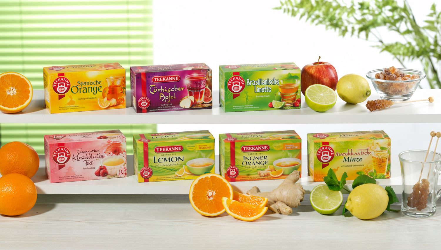 Teekanne SPANISCHE ORANGE Inhalt: 20 Teebeutel à 1,8 g, einzeln kuvertiert, Früchtetee mit Orange-Pfirsich-Aroma.