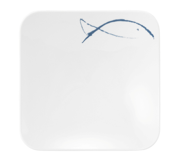 Seltmann Coupschale eckig 22x22 cm M5384, eckig, Form: Coup Fine Dining, Dekor: 57515 Blue Sea, hohe Kantenschlagfestigkeit, Made in Germany