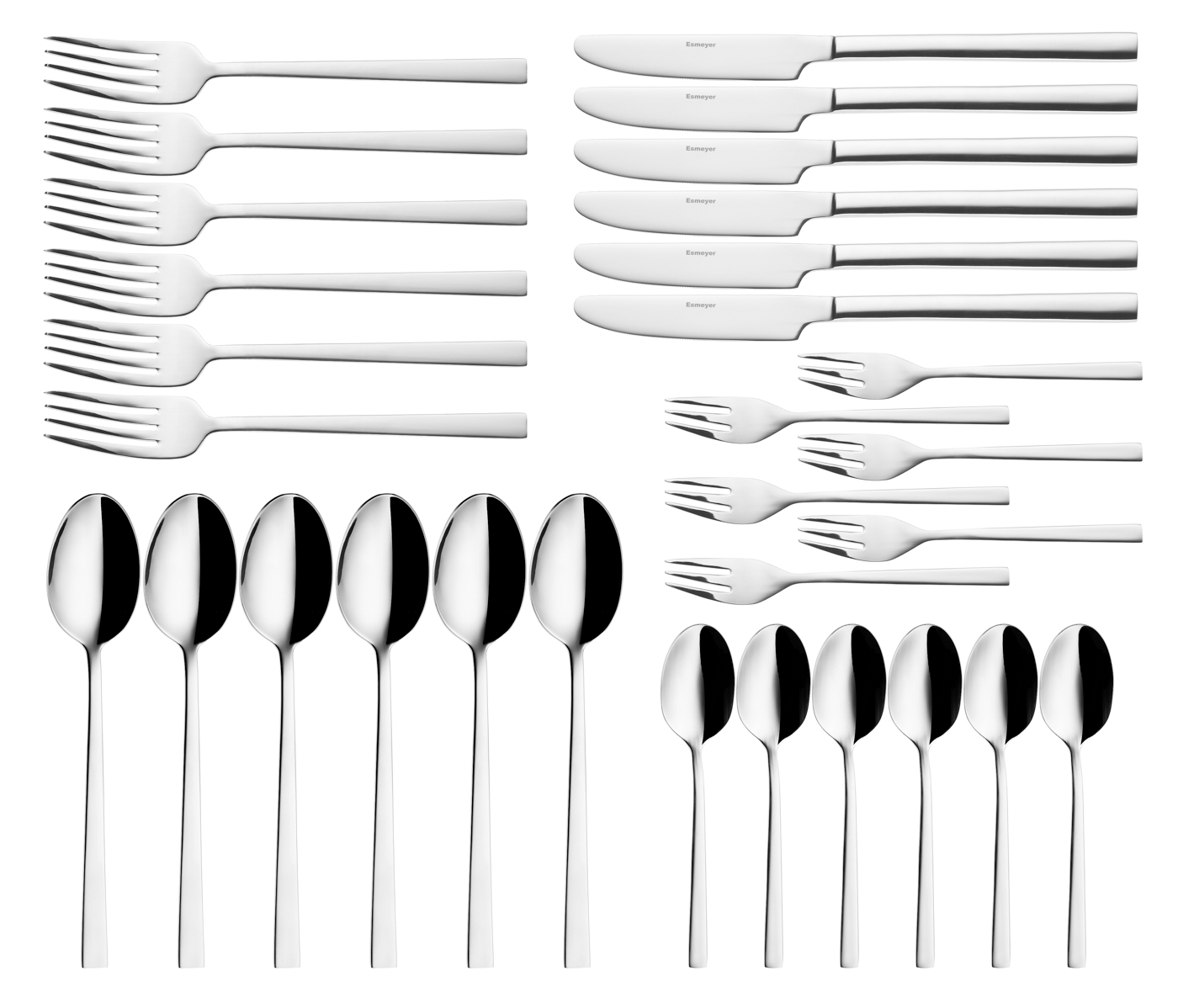 30-teiliges Besteck MELINA, Edelstahl poliert