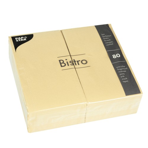 PAPSTAR 80 Servietten, 2-lagig 1/6-Falz 40 cm x 32 cm champagner