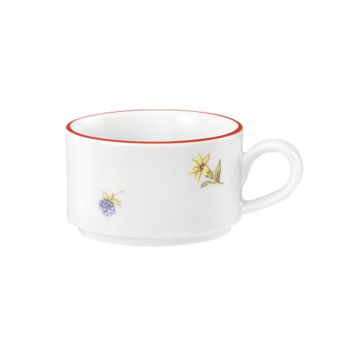 Seltmann Obere zur Moccatasse 0,09 l, rund, Form: Community, Dekor: 57388 Streublume rote Linie, hohe Kantenschlagfestigkeit, Made in Germany