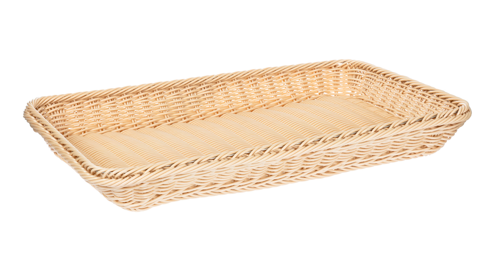 Gaspard FLECHTKORB GN-System - GN 1/1 - Polypropylen-Rattan - Farbe natur (ohne Inhalt) - Größe ca. 53,0 cm x 32,5 cm - Höhe 6,5 cm -