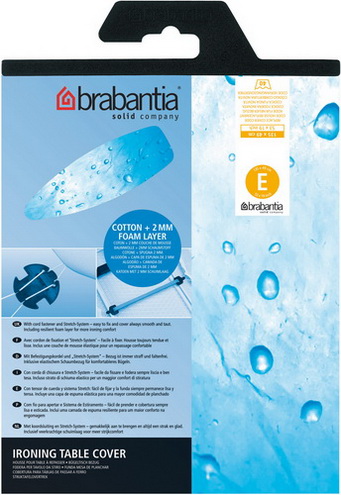 Brabantia Bügeltischbezüge 135x49 Baumwollbezug mit 2mm Schaumstoff Gemischt(neutral)