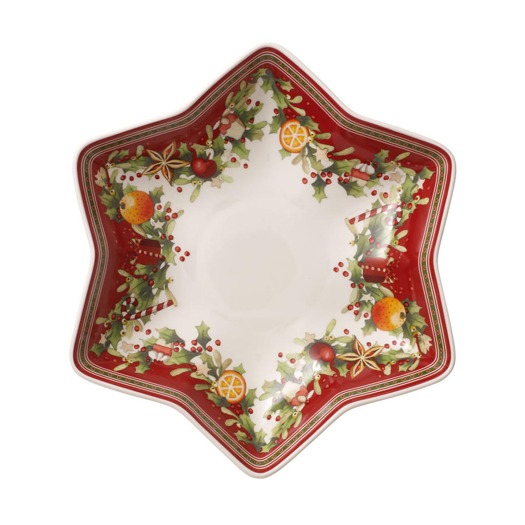 Villeroy und Boch Sternenschale auf Fuss - Maße: 27 x 24 x 11,3 cm / Ser.: Winter Bakery Delight