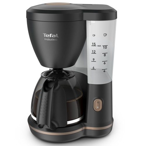 Incluedo Filterkaffeemaschine von Tefal, extrem einfach zu verwendende Kaffeemaschine für Links- und Rechtshänder, 1,25 l, 10 bis 15 Tassen,