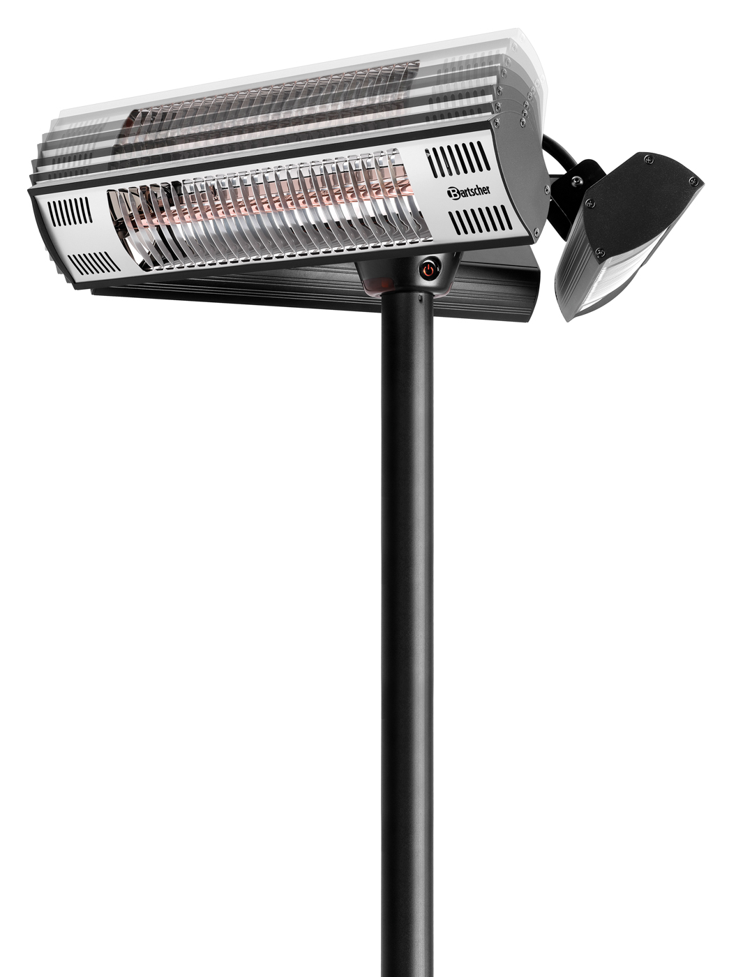 Bartscher Heizstrahler ST3000 3-E360 | Einsetzbarim: Außenbereich | Maße: 61 x 61 x 210,0 cm.Gewicht: 19,6 kg