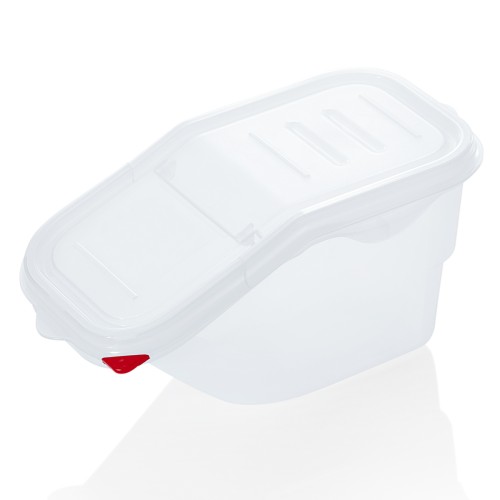 HACCP Lebensmittelbehälter, Einseitig aufklappbar, mit hermetisch schließendem Deckel. Material: Polypropylen. Inhalt in Litern: 7.