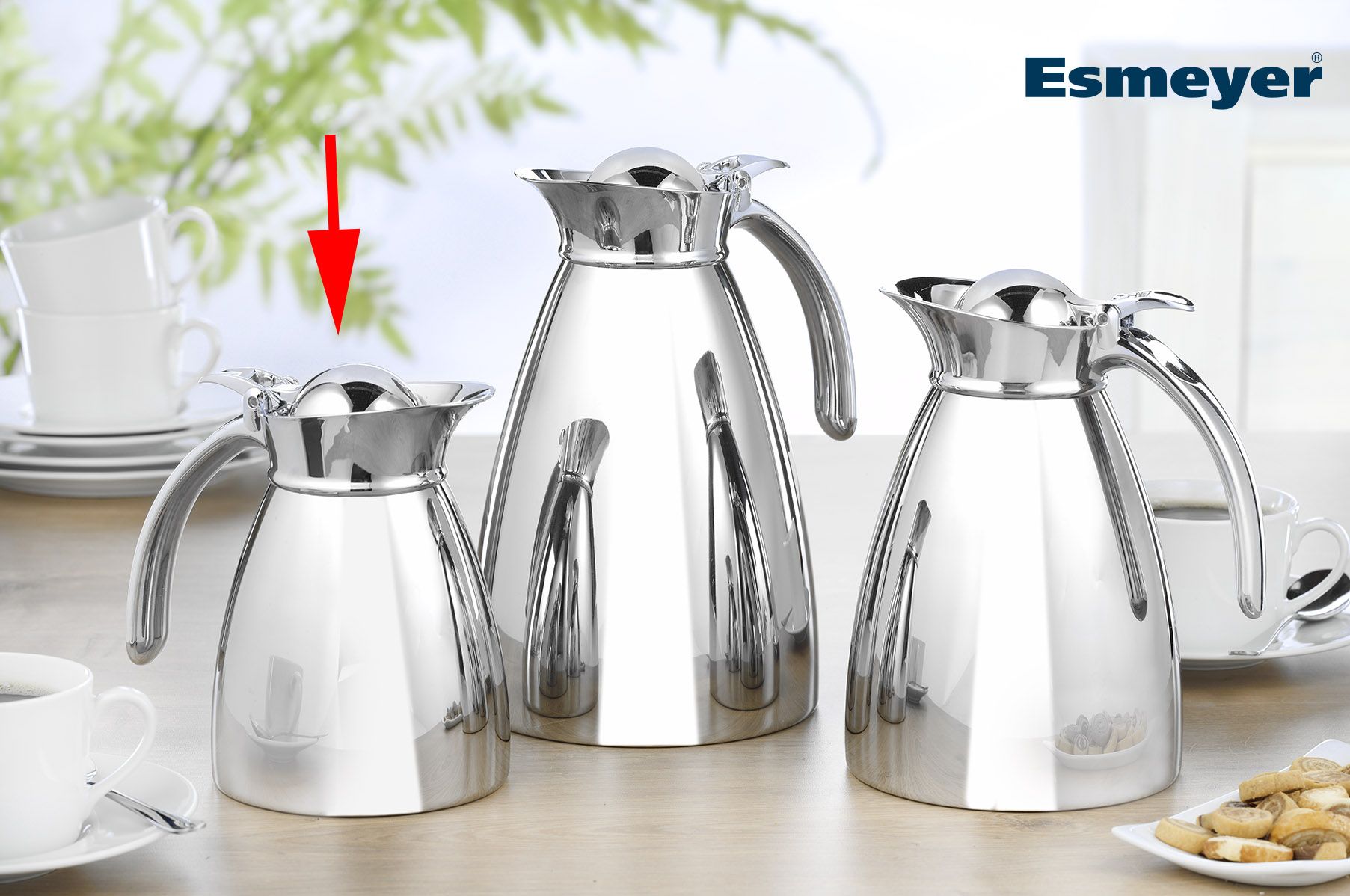 Isolierkanne EMPIRE, Inhalt: 0,6 Liter, Höhe: 148 mm, aus Edelstahl 18/10, doppelwandig, unzerbrechlich, spülmaschinengeeignet.