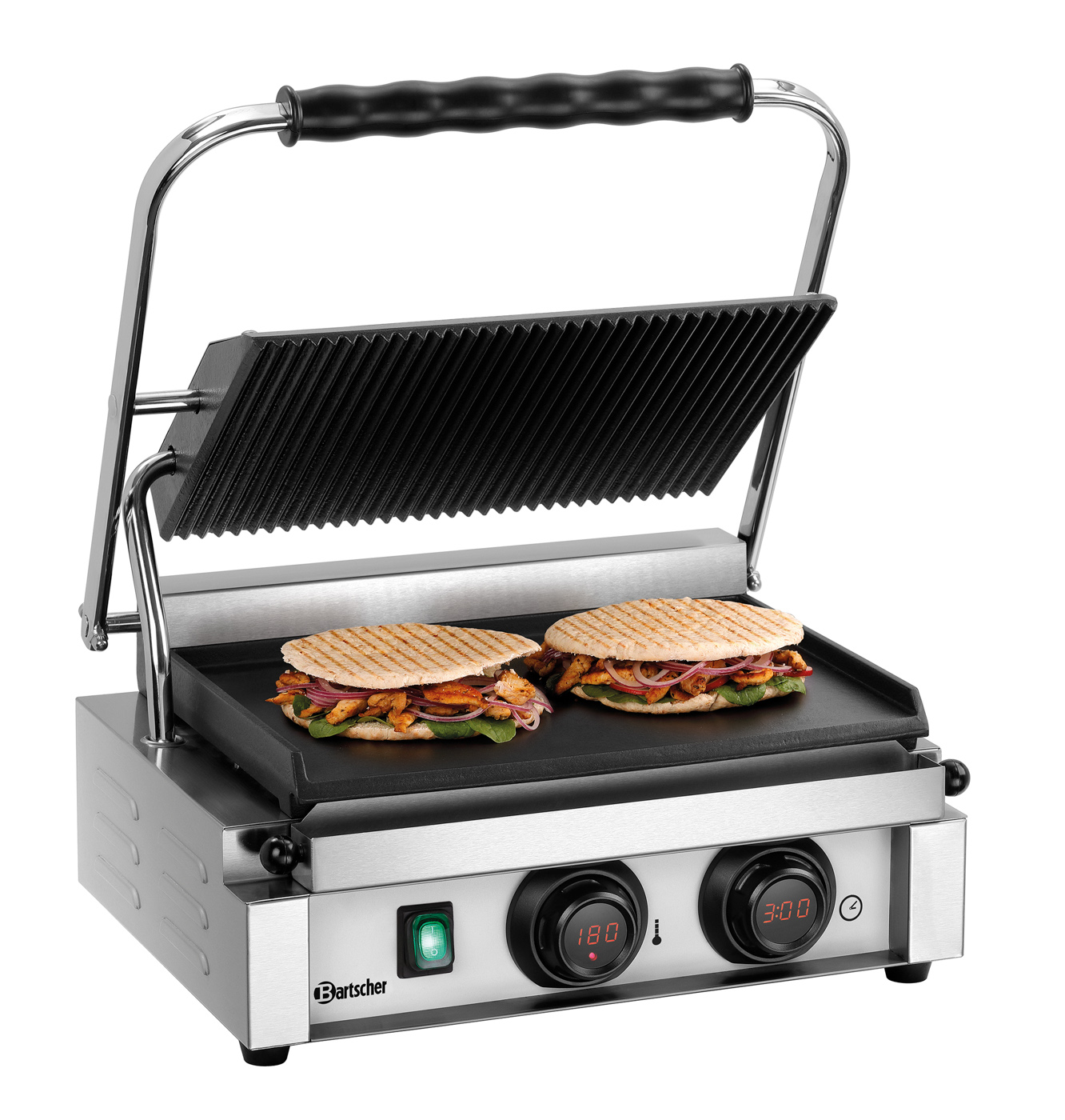 Bartscher Kontaktgrill "Panini-MDI" 1GR |Programmierung: - | Maße: 41 x 40 x 20,0 cm.Gewicht: 18,3 kg