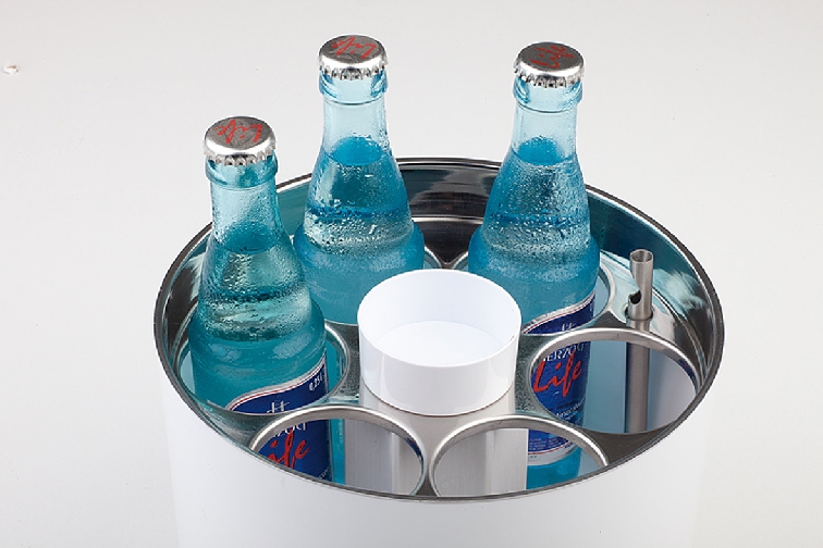 Kronkorkenschale für Konferenzkühler STAR, Farbe: weiß, Durchmesser: 65 mm, Höhe: 30 mm