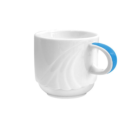 Obertasse hoch 0,20 l - Form: Ambiente Plus -, Dekor 79878 Hellblau - aus Porzellan. Hersteller:, Eschenbach. "Made in Germany".