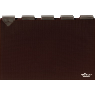 DURABLE Leitkarte DIN A4 quer blanko Kunststoff braun 25 Registerblätter