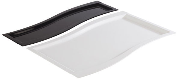 GN 1/1 Tablett -SINUS- 53 x 32,5 cm, H: 2 cm Melamin, weiß spülmaschinengeeignet stapelbar nicht mikrowellengeeignet