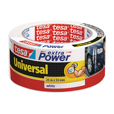 tesa® Gewebeband extra Power® Universal Innenbereich, Außenbereich 50 mm x 25 m (B x L) weiß