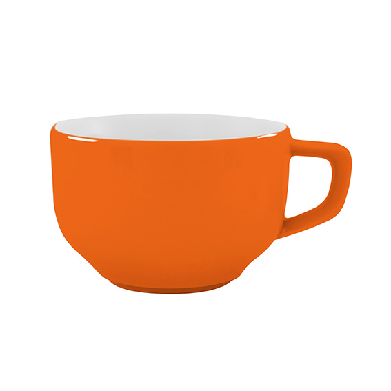Obertasse 0,18 l - Form: Baristar - Dekor 79922, orange - aus Porzellan. Hersteller: Eschenbach., "Made in Germany".