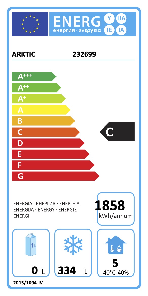 Tiefkühltisch, dreitürig, Profi Line 420 L. Gehäuse innen und außen aus hochwertigem Edelstahl, mit Ausnahme der äußeren Rückwand,