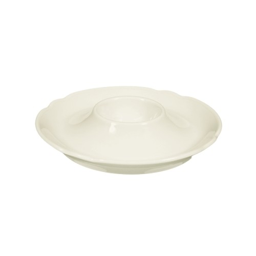 Seltmann Eierbecher mit Ablage, Form: Marieluise, Glasur: elfenbein, Dekor: 00003