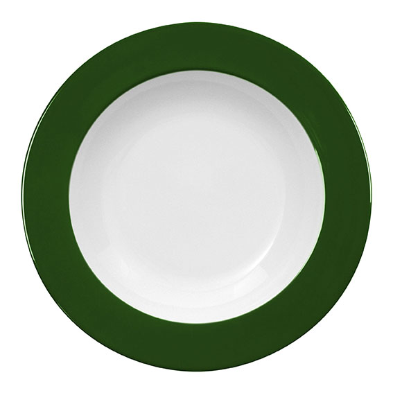 Teller tief 30 cm - Form: Table Selection - Dekor, 79174 dunkelgrün - aus Porzellan. Hersteller:, Eschenbach. "Made in Germany".