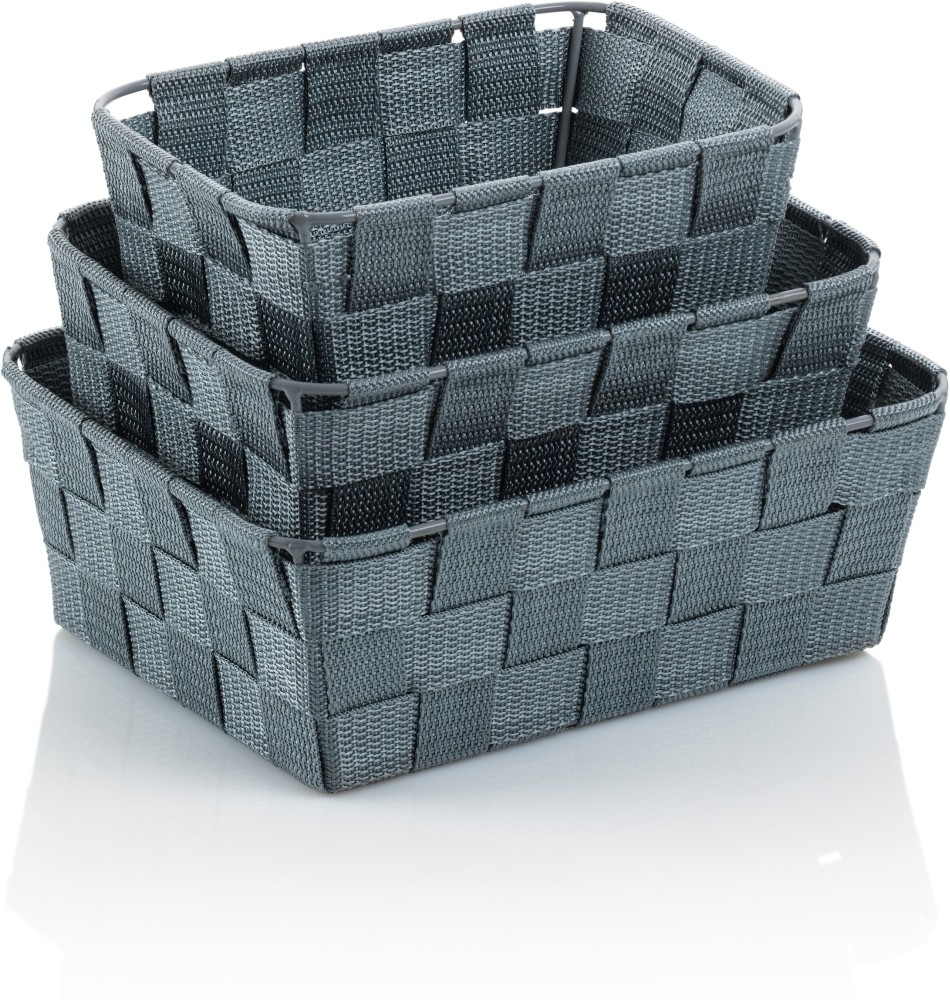 KELA Korb-Set Alvaro PP-Faserband grau 3Stk