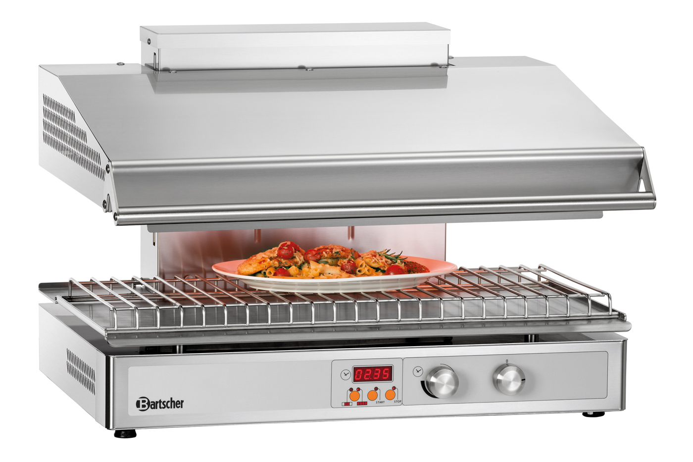 Bartscher Hi-Light-Lift-Salamander 700-2Z |Fettauffangbehälter: Ja | Maße: 74,5 x 59 x 51,5cm. Gewicht: 70,6 kg