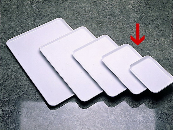 Serviertablett BASIC weiß, Maße: 280 x 190 x 12 mm, stapelbar, aus SAN Kunststoff