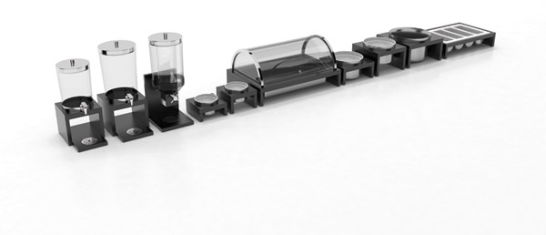 Kühlbox -BRIDGE- 63,5 x 42,5 cm, H: 31 cm Set bestehend aus: 1 Gestell: Buche, Wenge 1 Behälter: Kunststoff 1 GN 1/1 Tablett,