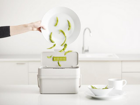 Joseph Joseph Compo 4 - Bioabfalleimer, 4 Liter - steinfarbig