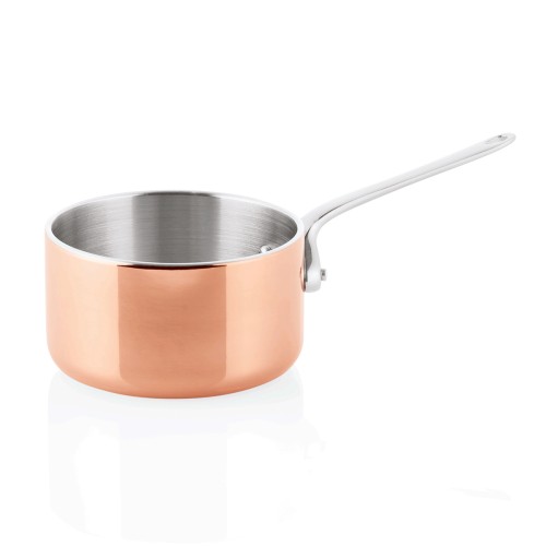Mini Servierkasserolle, Innen Chromnickelstahl/außen Kupfer, angenietete Griffe, 3PLY – Wandstärke: 2,3 mm,