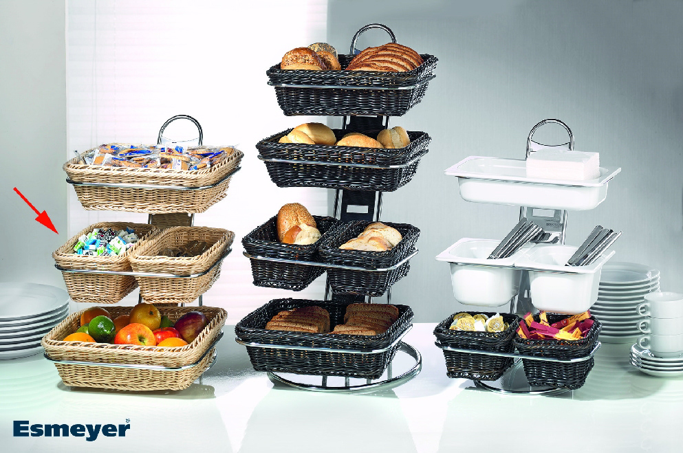 Gaspard FLECHTKORB GN-System - GN 1/4 - Polypropylen-Rattan - Farbe natur (ohne Inhalt) - Größe ca. 26,4 cm x 16,2 cm - Höhe 10,0 cm -