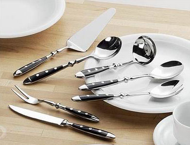 Salatgabel NOSTALGIE schwarz 18/0