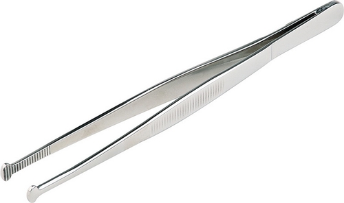 Pinzettenzange Länge: 14,5 cm 18/0 Edelstahl hochglanzpoliert geriffelte Grifffläche abgerundete Spitzen vorne