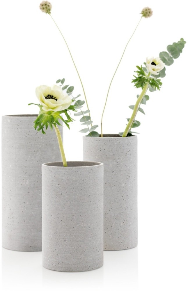 BLOMUS Vase - Light Grey, H 20 cm, Ø 12 cm - S